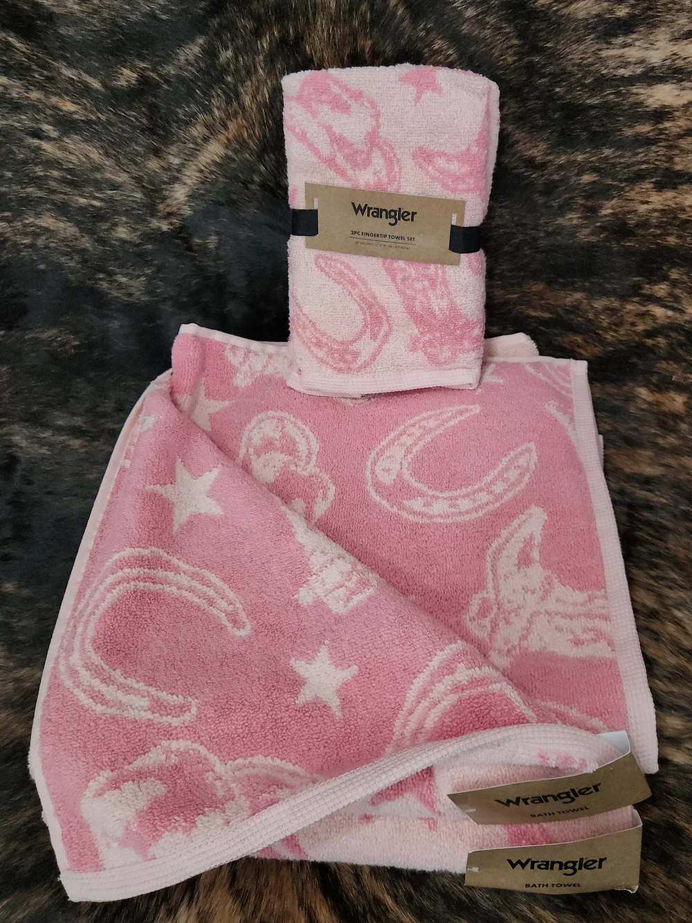 Wrangler Pink Western Towel Set